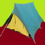 Vintage 2-persoons tent., katoen, compleet, geel, Caravans en Kamperen, Tenten, Ophalen, Gebruikt, Tot en met 2