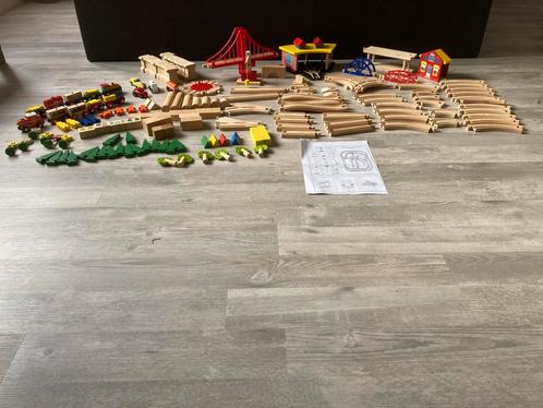 Houten Speelgoed Treinbaan Set, Kinderen en Baby's, Speelgoed | Houten speelgoed, Zo goed als nieuw, Overige typen, Ophalen of Verzenden