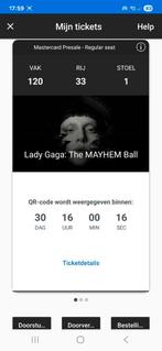 Ticket Lady Gaga 11 november Antwerpen, Tickets en Kaartjes, Concerten | Dance, Eén persoon, November