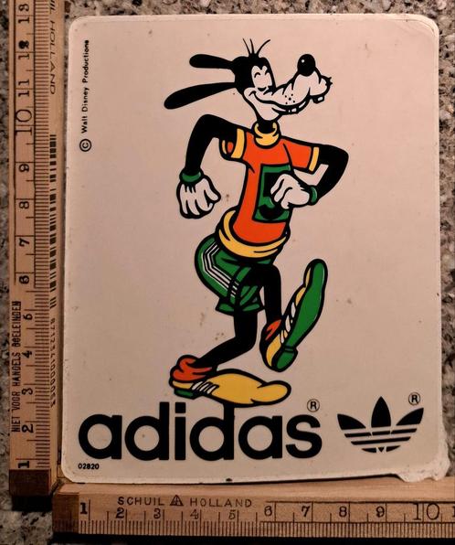 Vintage sticker Goofy hardlopen atletiek Addis logo, Verzamelen, Stickers, Zo goed als nieuw, Overige typen, Ophalen of Verzenden