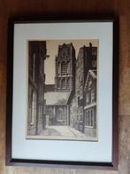 Gravure Rotterdam met Laurenskerk 38,5 x 51,5 cm breedte hoo, Antiek en Kunst, Kunst | Etsen en Gravures, Ophalen