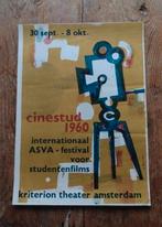 Cinestud 1960  Int. ASVA-festival Kriterion A'dam., Rechthoekig Staand, Ophalen of Verzenden, Zo goed als nieuw, A1 t/m A3