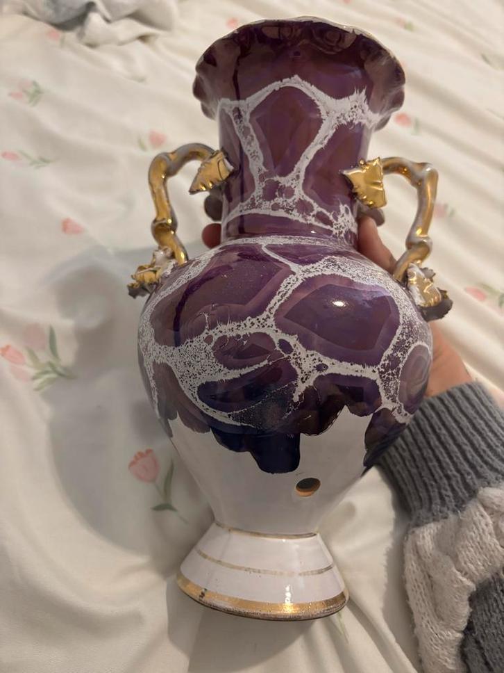 Vintage Vaas met Gat voor Lamp, Antiek en Kunst, Antiek | Vazen, Ophalen of Verzenden