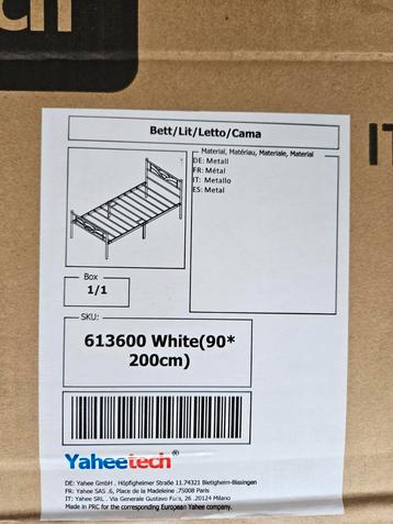 YaheeTech Metalen Bedframe 90x200cm - zo goed als nw in Doos beschikbaar voor biedingen