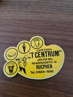 2984 Sticker Cafetaria 'T Centrum Rucphen, Ophalen of Verzenden, Zo goed als nieuw