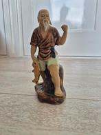 Charmant Chinees Shiwan Mudman beeldje van een visser met ee, Verzamelen, Ophalen of Verzenden, Zo goed als nieuw
