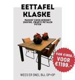 Eettafel Klaske uit showroom massief 200x100, Ophalen, Eikenhout, Nieuw, 50 tot 100 cm
