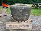 Oude XXL pot van steen, Tuin en Terras, Bloempotten, Ophalen, Steen, Gebruikt, 40 cm of meer