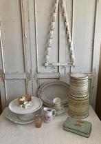 Brocante dekselrek - schalen - blikken - melkkannetje, Ophalen of Verzenden
