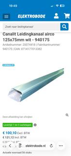 Canalit Airco Leidingkanaal 125x75mm Wit - 8 Meter, Ophalen, Pvc, 6 meter of meer, Zo goed als nieuw