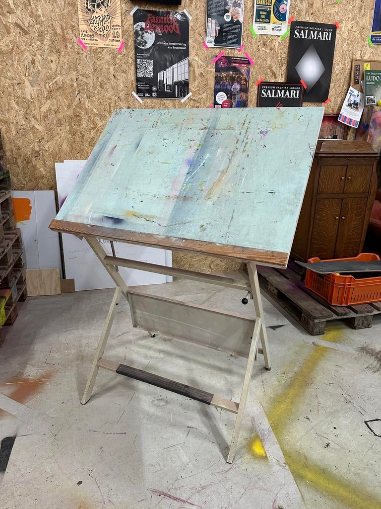 Verstelbare tekentafel / architectentafel / kunstenaar, Ophalen, Zo goed als nieuw