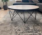 Prisma salontafel van sheesham hout met staal 100x100x40(h), Ophalen, Rond, 50 tot 100 cm, Zo goed als nieuw
