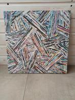Wand decoratie van papierrolletjes 60x60x5 cm, Ophalen of Verzenden