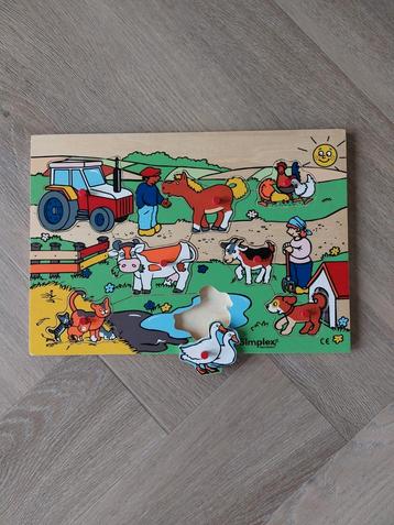 Simplex houten puzzel met Boerderij afbeeldingen als Nieuw  beschikbaar voor biedingen