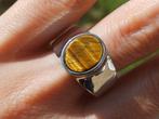 Vanoli 925 zilveren heren ring met tijgeroog maat 22, Sieraden, Tassen en Uiterlijk, Ringen, Overige kleuren, 20 of groter, Heer