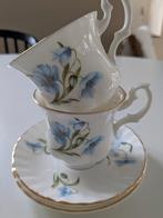 Royal Vale vintage blauw bloem , gouden randje koffiekopjes, Antiek en Kunst, Antiek | Servies los, Ophalen of Verzenden
