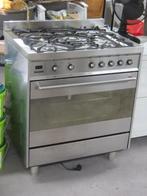 Smeg rvs fornuis - 5 pits met oven, Ophalen, 60 cm of meer, Zo goed als nieuw, Gas