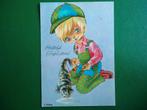 (1493) Kinderkaart: Jongen met kat, Verzenden, 1980 tot heden, Gelopen, Kinderen