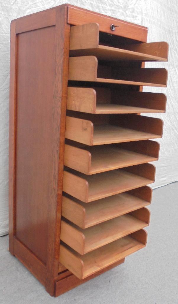 Vintage rolluikkast archiefkast muziekkast ladekast, Antiek en Kunst, Antiek | Woonaccessoires, Ophalen of Verzenden