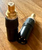 HQ Verguld XLR Male naar RCA Female adapter 2x, Ophalen of Verzenden, Zo goed als nieuw, Minder dan 2 meter, Interlink-kabel