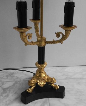 Empire Bouillotte lamp / Tafellamp - Empire  Brons verguld 