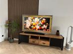 Tv meubel Mangohout met zwarte staal poten 200*45*H55 cm, Huis en Inrichting, Kasten | Televisiemeubels, 25 tot 50 cm, 150 tot 200 cm