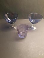 Vintage aubergine kleurige ijscoupes, Antiek en Kunst, Antiek | Glas en Kristal, Ophalen of Verzenden