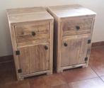 Nachtkastjes bijzettafels lade deurtje legplank Echt Hout, Ophalen, Minder dan 45 cm, Nieuw, 55 tot 70 cm