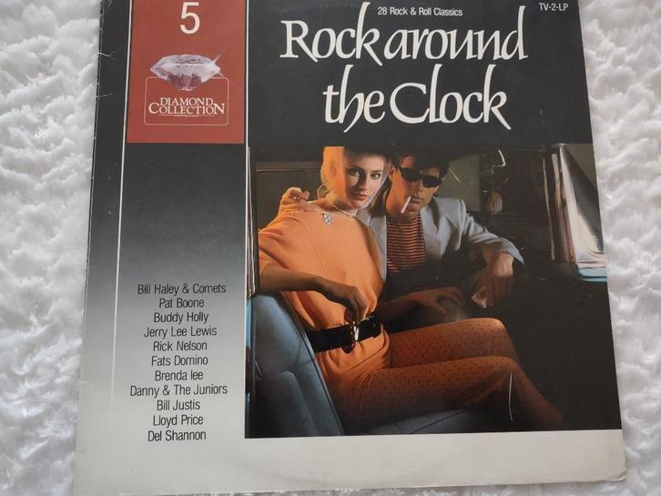 2 LP - Rock around the clock 5 - 28 Rock & Roll Classics, Cd's en Dvd's, Vinyl | Rock, Zo goed als nieuw, Rock-'n-Roll, 12 inch