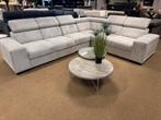 Hoekbank L-325x255 Creme Ribstof Direct/Leverbaar E-7025, Huis en Inrichting, Banken | Bankstellen, Metaal, Hoekbank, 75 tot 100 cm