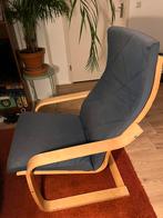 IKEA Poang Fauteuil met Voetenbank, Ophalen, Hout, Gebruikt, 75 tot 100 cm