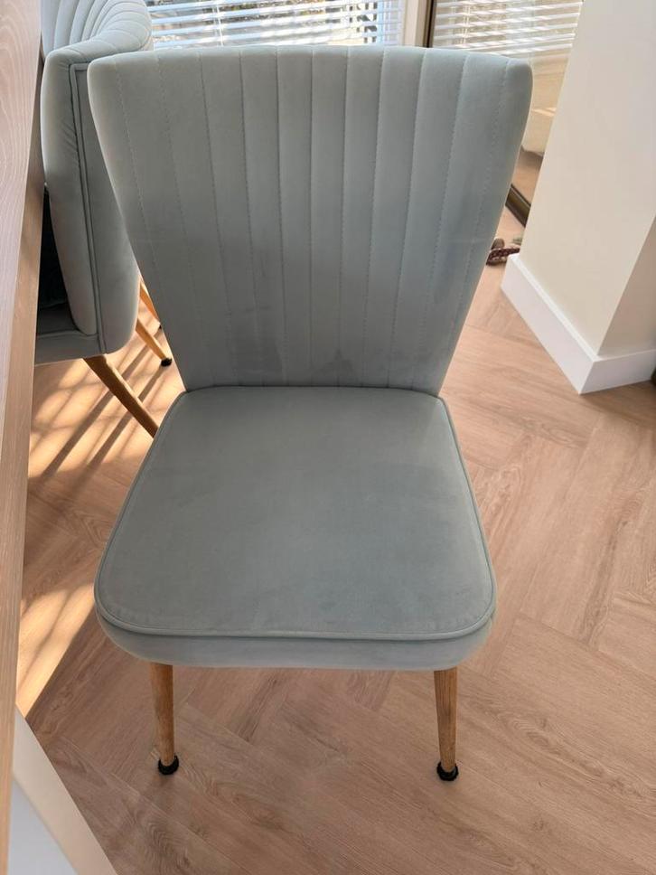 Prachtige comfortabele eetkamerstoelen (8), Huis en Inrichting, Stoelen, Zo goed als nieuw, Vijf, Zes of meer stoelen, Stof, Blauw