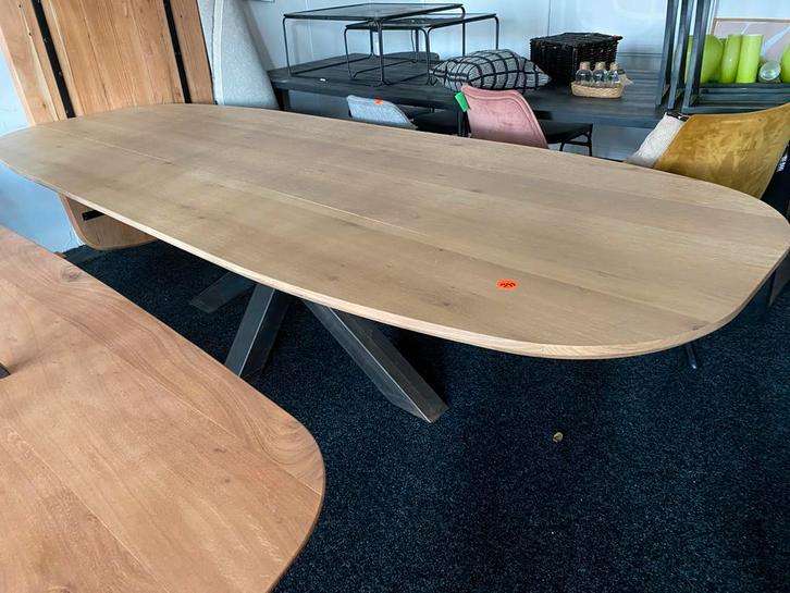 Licht Eiken Deens Ovale Tafel - 300x110, Huis en Inrichting, Tafels | Eettafels, Gebruikt, 100 tot 150 cm, 200 cm of meer, Vijf personen of meer
