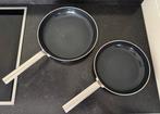 Green Pan koekenpan met keramische antiaanbaklaag 24en 28 cm, Gebruikt, Aluminium, Ophalen of Verzenden, Keramische plaat