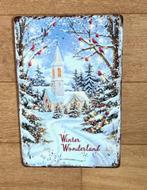 * Metalen bord vintage WINTER WONDERLAND sneeuw kerst kerk, Huis en Inrichting, Woonaccessoires | Tekstborden en Spreuken, Ophalen of Verzenden