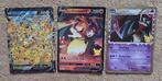 3 x pokeren grote kaart Charizard Pikachu dragapult, Ophalen of Verzenden, Nieuw, Losse kaart
