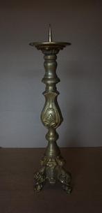 Zware bronzen kandelaar, Antiek en Kunst, Antiek | Kandelaars, Verzenden, Koper of Brons