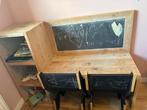 Kinderbureau van steigerhout met krijtbord, Kinderen en Baby's, Kinderkamer | Tafels en Stoelen, Ophalen, Zo goed als nieuw