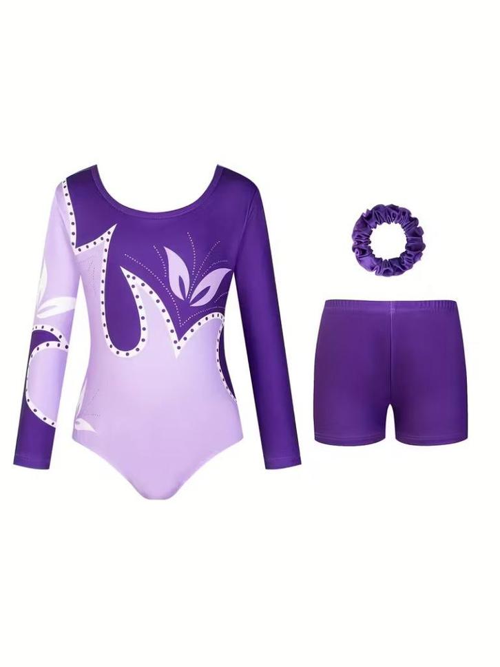 Turnpakje + turnbroekje paars 122 128 134 140 146 152 158, Sport en Fitness, Turnen, Nieuw, Turnpak(je), Kindermaat 122 t/m 140