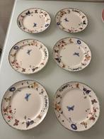 6 Vintage Fruit & Flowers Borden 20 cm, Gebruikt, Ophalen of Verzenden, Bord(en), Overige stijlen