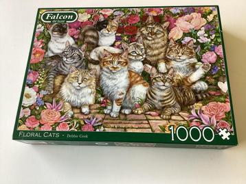 Nieuwe Falcon puzzel poezen tussen bloemen Debbie Cook  beschikbaar voor biedingen