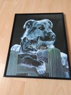Schilderij Hond/poes, Ophalen, Gebruikt, Schilderij, Minder dan 50 cm