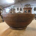 Houten schaal SA1 bak drum Indonesie kom fruitschaal trommel, Antiek en Kunst, Ophalen of Verzenden