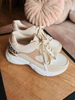 Hippe sneakers wit/camel/goud/leopard mt. 37, Kleding | Dames, Wit, Ophalen of Verzenden, Sneakers of Gympen, Zo goed als nieuw