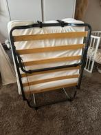 Logeerbed Milaan grijs 80 x 190 cm, Huis en Inrichting, Slaapkamer | Bedden, Ophalen, Eenpersoons, 190 cm of minder, Zo goed als nieuw