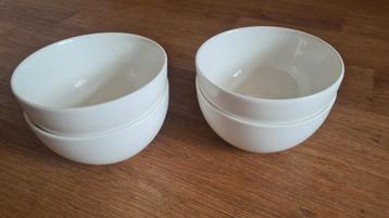 Off-white soepkommen / ontbijtschaaltjes (4x), Douwe Egberts beschikbaar voor biedingen