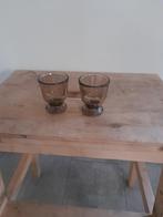 servies delen bruin rookglas Acropal France vintage, Ophalen