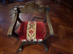 Antieke Dagobert stoel met rood kussen, Antiek en Kunst, Ophalen