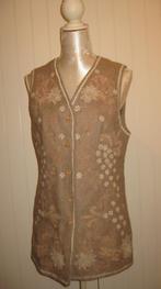 Drindl vest geborduurd Octoberfest mt 38, Maat 38/40 (M), Overige typen, Beige, Ophalen of Verzenden