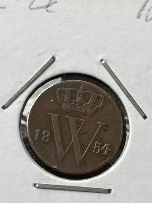 Halve cent 1854, Postzegels en Munten, Munten | Nederland, Losse munt, Overige waardes, Koning Willem III, Ophalen of Verzenden